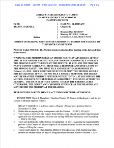 Brian Darnell Chapter 13 Bankruptcy Dismissal Filing